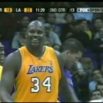 巴特尔Mengke Bateer Foul on Shaq！ NBA RS 2003.11.12 Toronto Raptors at Los Angeles Lakers Highlights！