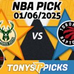 Milwaukee Bucks vs. Toronto Raptors Pick 1/6/25 NBA Pick Today