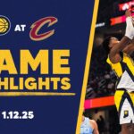Indiana Pacers Highlights at Cleveland Cavaliers | January 12, 2025