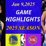 Golden State Warriors vs Detroit Pistons Game 1st QTR | Jan 9,2025 | NBA Highlights TODAY