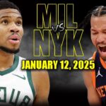 Milwaukee Bucks vs New York Knicks Full Game Highlights - January 12, 2025 | NBA Regular Season