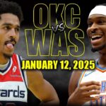 Oklahoma City Thunder vs Washington Wizards Full Game Highlights - January 12 | NBA Regular Season