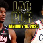 Los Angeles Clippers vs Portland Trail Blazers Full Game Highlights - January 16, 2025| NBA Season