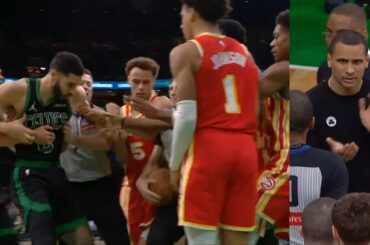 Jayson Tatum heated and held back from Onyeka Okongwu and Joe Mazzulla was loving it 😂