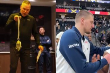 Nikola Jokić Receives DPOTG Chain After The Denver Nuggets Win Over The 76ers!!