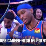 'NOTHING SPECIAL' 🗣️ SGA reacts to CAREER-HIGH 54 points in Thunder's win vs. Jazz 🔥 | NBA on ESPN