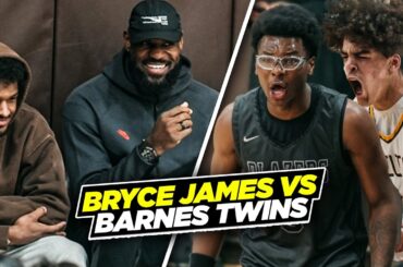LeBron & Bronny James Were HYPED Watching Bryce James Vs Barnes Twins!