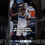 Ant was hyped with the TWolves crowd 😂