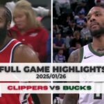 #NBA 【#洛杉磯快艇 vs #密爾瓦基公鹿】 全場賽事精華 ｜20250126｜#LosAngelesClippers vs #MilwaukeeBucks