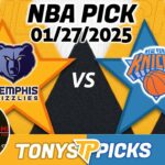 Memphis Grizzlies vs. New York Knicks Pick 1/27/25 NBA Pick Prediction