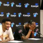 Bam Adebayo and Kel'el Ware Discuss Miami Heat Win Over Magic, Sharing Floor w/ Nikola Jović