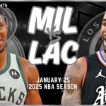 Milwaukee Bucks vs LA Clippers Full Game Highlights | Jan 25 | 2025 NBA Season