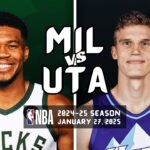 MILWAUKEE BUCKS vs UTAH JAZZ | FULL GAME HIGHLIGHTS | January 27, 2025 [1080p]