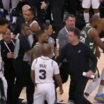 Giannis gets so heated at Chris Paul for tripping him and they have to be separated 😳