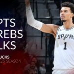 Victor Wembanyama 30 pts 14 rebs 6 blks vs Bucks 24/25 season