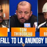 Tom Thibodeau, Jalen Brunson & Josh Hart on Knicks' loss, concern for OG Anunoby's injury