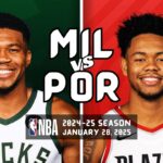 MILWAUKEE BUCKS vs PORTLAND TRAIL BLAZERS | FULL GAME HIGHLIGHTS | January 28, 2025 [1080p]