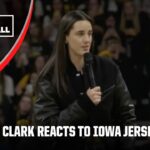 Caitlin Clark 'overwhelmed' after Iowa retires her jersey No. 22 | College Basketball