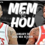Memphis Grizzlies vs Houston Rockets Full Game Highlights | Jan 30 | 2025 NBA Season