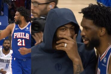 Joel Embiid hits go-ahead bucket vs Mavs then chats with Anthony Davis after game