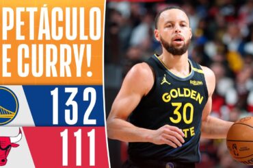 CURRY arrebenta, BUTLER estreia com 25 PONTOS e WARRIORS viram sobre os BULLS - MELHORES MOMENTOS