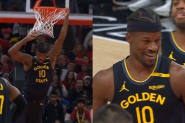 Jimmy Butler first bucket in Warriors debut is dunk off alley oop from Buddy Hield