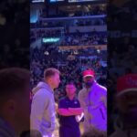 Lakers’ LeBron and Luka Doncic sit together prior to a game against the Indiana Pacers