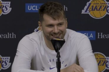 Luka Doncic FULL reaction to Lakers debut and playing with LeBron "his IQ's insane"