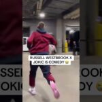 Russ really timed Jokic’s warmup sprint down the hallway 😂 (via @nuggets/TT) #shorts