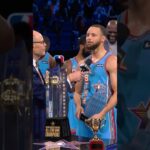 Steph Curry accepts the #NBAAllStar Kobe Bryant MVP trophy #KiaAllstarMVP