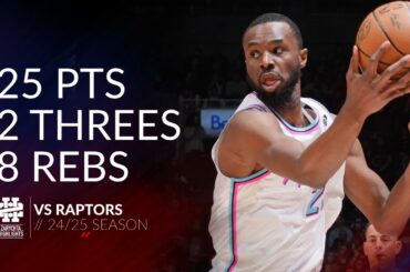 Andrew Wiggins 25 pts 2 threes 8 rebs vs Raptors 24/25 season