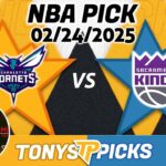 Charlotte Hornets vs. Sacramento Kings Pick 2/24/25 NBA Pick Prediction