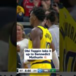 Obi Toppin Lobs it to Bennedict Mathurin on the Fastbreak 💥 | Indiana Pacers