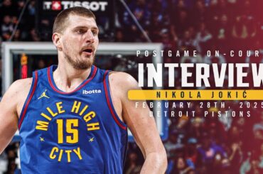 Nikola Jokić Postgame On-Court Interview vs. Pistons 🎙 | 2/28/25