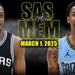 Memphis Grizzlies vs San Antonio Spurs Full Game Highlights - March 1, 2025 | NBA Regular Season