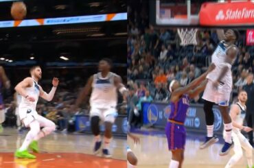 Bradley Beal shoves Anthony Edwards mid-air after Donte bounces it off ground for lob