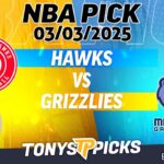 Atlanta Hawks vs Memphis Grizzlies 3/3/25 NBA Pick Today