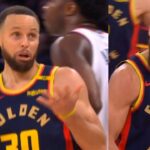 Steph Curry didn't know whether to do night night after clutch 3 vs Knicks 😂