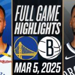 WARRIORS vs NETS FULL GAME HIGHLIGHTS | March 5, 2025 | NBA Full Game Highlights Today 2K25