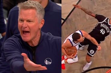 Steve Kerr Gets a TECH for Arguing Offensive Foul on Steph