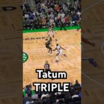 Tatum shakes free for the triple!