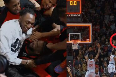 Raptors go crazy after game winner buzzer beater but it didn't count vs Wizards 😂