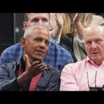 Barack Obama seated next to Steve Ballmer as Los Angeles Clippers’