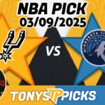 San Antonio Spurs vs. Minnesota Timberwolves Pick 3/9/25 NBA Pick Prediction