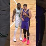 Luka banked in the triple and Jaylen had to ask if he called it 🤣🤣