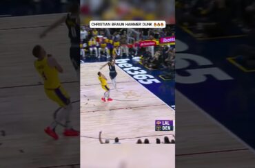 Christian Braun running hammer dunk vs Los Angeles Lakers 🔥