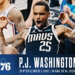 P.J. Washington (29 Points) Highlights vs. Philadelphia 76ers | March 16, 2025