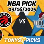 Toronto Raptors vs. Portland Trail blazers Pick 3/16/25 NBA Pick Prediction