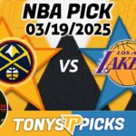 Denver Nuggets vs LA Lakers Pick 3/19/25 NBA Pick Prediction