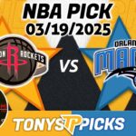 Houston Rockets vs Orlando Magic Pick 3/19/25 NBA Pick Prediction